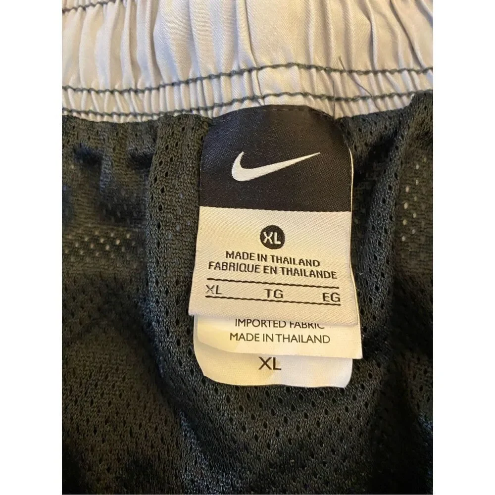 Nike, men’s swim trunks, shorts, gray and orange with pockets size extra large